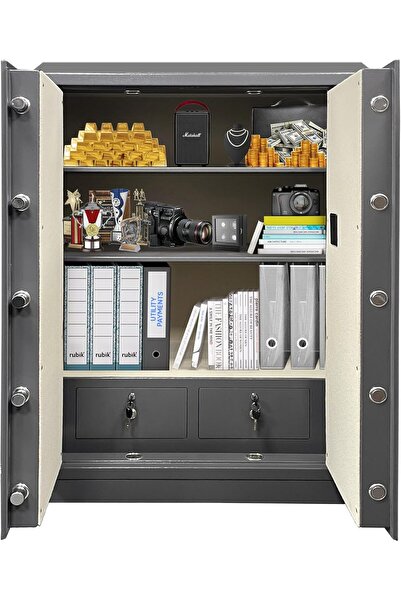 RUBIK Double Door Cabinet Safe Box 1.2m, Digital & Key Lock, RB-120BMG, Grey (120 x 90 cm)
