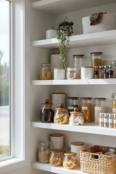 Sevinse Home NUA Triple Acacia Vacuum-Lid Jar Set (950 - 700 - 500 mL)