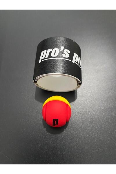 Pro's Pro TENİS RAKET KAFA KORUYCU BANT 40 CM 1 adet / sarı kırmızı top titreşim önleyici 1 adet