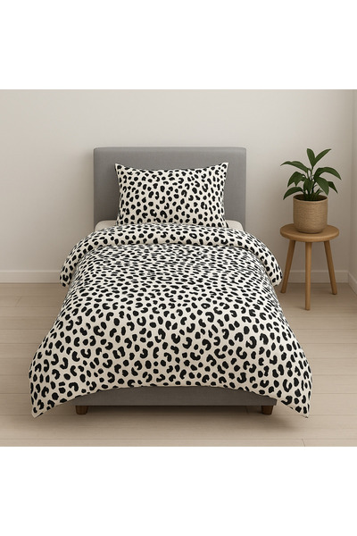 rabiatekstil Leopard Print Single Duvet Cover Set Without Sheets – 1 Pillowca...