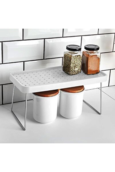 coverest Kitchen Organizer Shelf, Countertop Organizer, Spice Rack and Plate Rack, Cabinet Interior Use 2-Piece Set