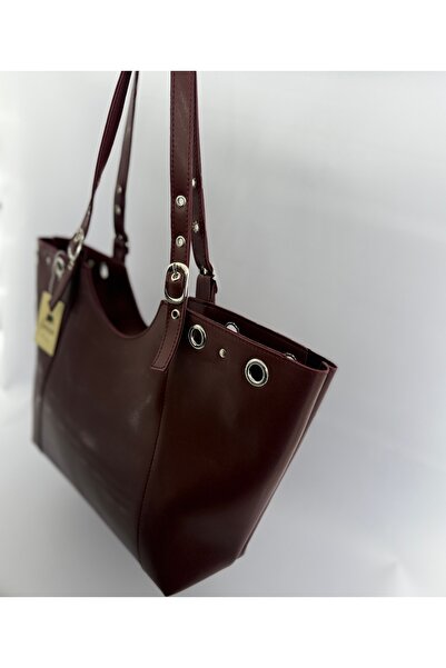 SİNİSA BAG Women's Faux Leather Hand and Shoulder Bag with Ring and Belt Buckle Detail