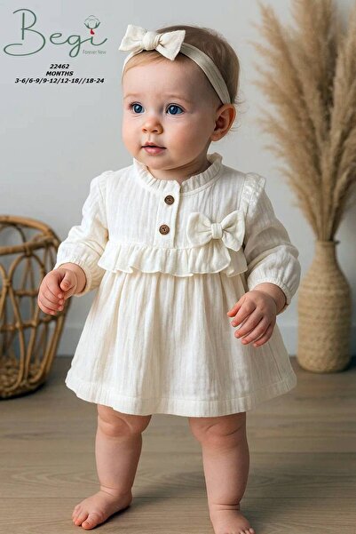 tinitins Muslin 100% Cotton Baby Girl Dress