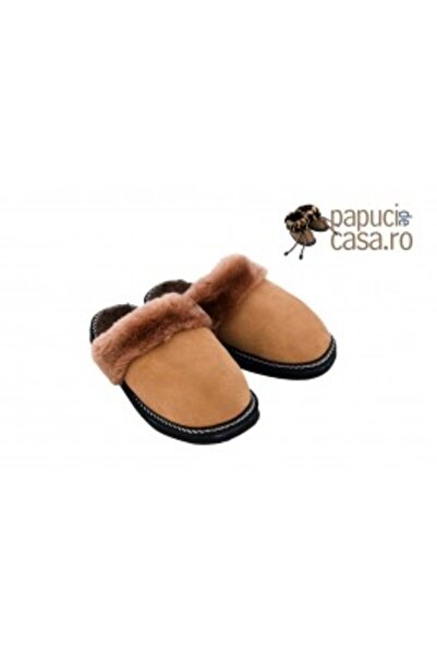 PFA CIOCARLAN ELENA B001 - Ανδρικές παντόφλες από γούνα και γνήσιο δέρμα 40 EU