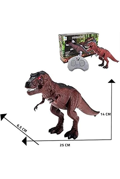 fitto Remote Control T-Rex Dinosaur Toy with Rolling Legs, Glowing Eyes, Sounds and Light