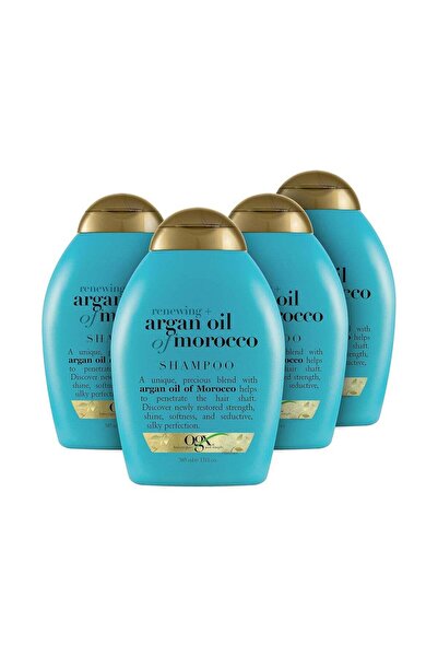 OGX Moroccan Argan Oil Hydrating Shampoo, Cold-Pressed, Paraben & Sulfate Free, 13 oz (4-Pack)