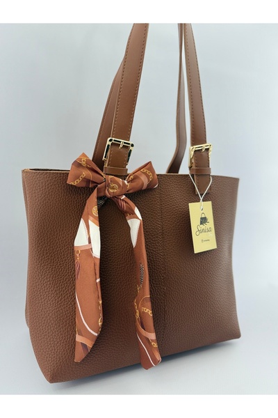 SİNİSA BAG Women's Scarf Detailed Hand and Shoulder Bag