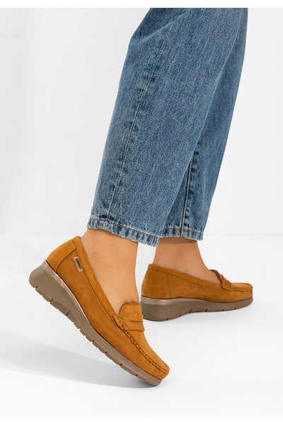 B T Shoes Μοκασίνια με πλατφόρμα Hazelia ταμπά