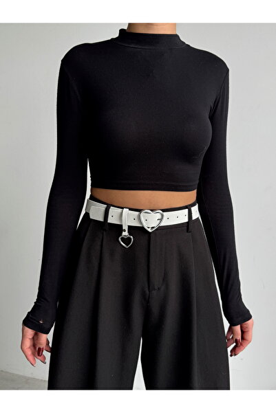 KIRASE Women's Heart Buckle Basic Women's Trouser Belt, Coat Belt, Dress Belt, Shirt Belt Length110 Width3