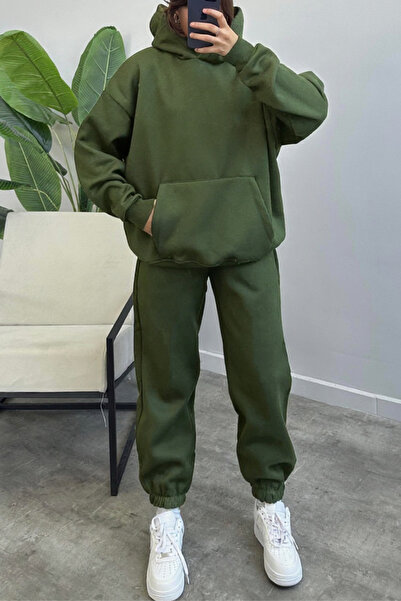 ruNadeS Unisex Couples' Special 3 Thread O Oversized Thick Winter Tracksuit Set Single