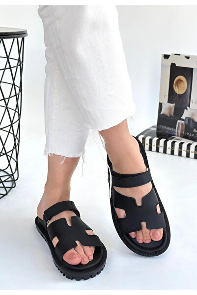 ALFA AKSESUAR 03 Kooni Black Nubuck Slippers