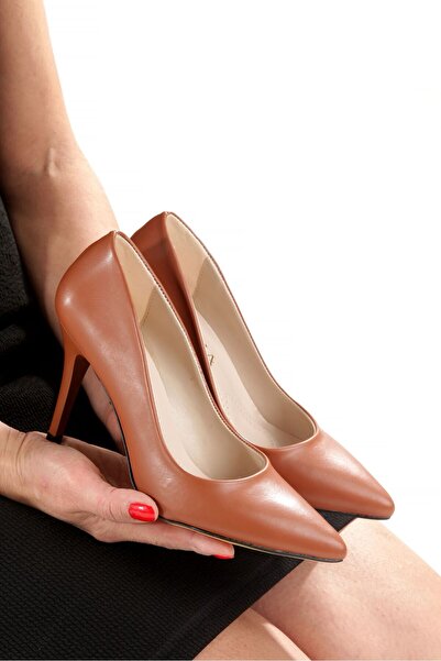 Y ESMA Stiletto Taba Cli̇t - Medium Size 9cm Thin Heel Women's Shoes New Season