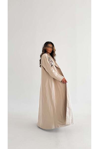 AYA mw1705-Abaya-Blazer-with-Embroidery-in-Crepe-Fabric