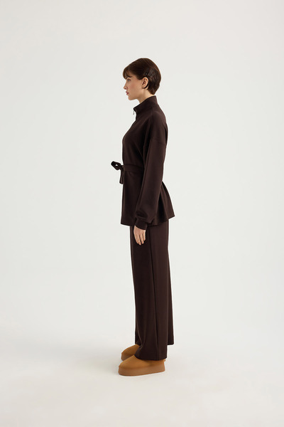 SEVİLEN Modal Suit with Waist Tie Detail