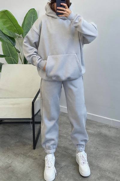 ruNadeS Unisex Couples' Special 3 Thread O Oversized Thick Winter Tracksuit Set Single