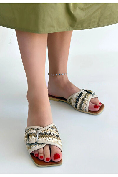 ALFA AKSESUAR 03 Revin Beige Skin Slippers