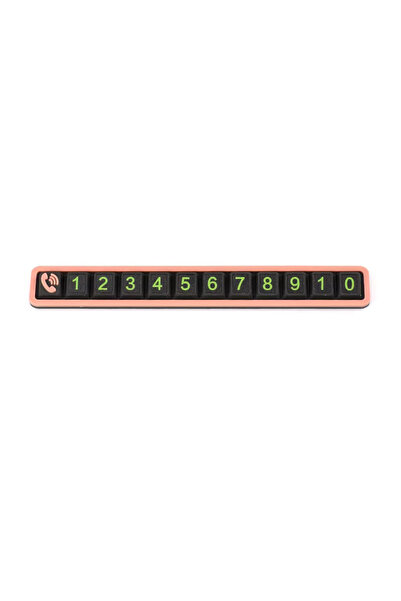 OEM Fluorescent phone number car holder, temporary parking, elegant design, car interior – Orange