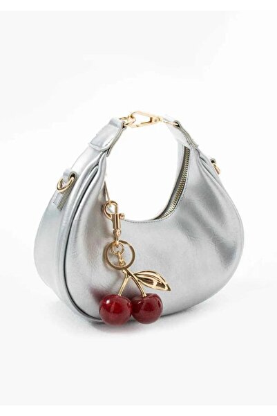 Larolina Betty Model Burgundy Faux Leather Women's Hand and Shoulder Bag with Charm Gift