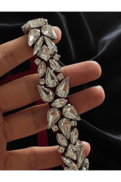 Pratik aksesuar شريط زجاجي كريستالي فضي من لوكس بوند - 60 سم (قابل للالتصاق ب...