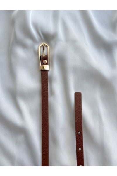 KIRASE Thin Stylish Gold Buckle Trouser Belt, Coat Belt, Dress Belt, Shirt Belt Length 111 Width 1 cm