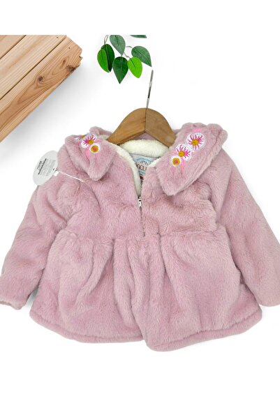 Ege Bebek Παλτό από βελούδινο κέντημα με λουλούδια για κορίτσια 2-3-4-5-6-7 ετών