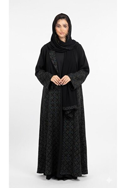 AYA عباية سوداء مع تضي