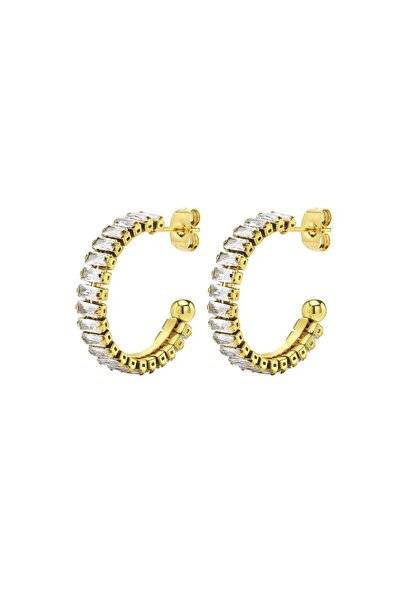 RAFINI Tennis Earrings Gold - Placați cu Aur 18K, Otel inoxidabil