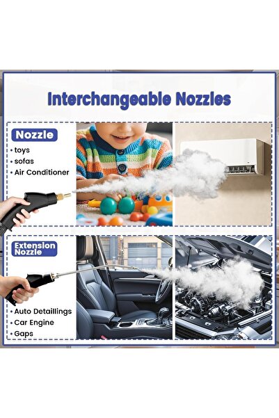 Alim Steam Cleaner 2500W Portable Handheld, 1.5L Tank, High-Pressure 3BAR, White