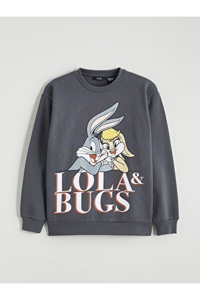 LC Waikiki Bugs Bunny Printed Oversize Women's Thick Sweatshirt