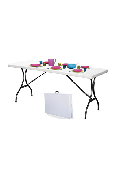 KlaussTech Folding Table For Garden/Terrace Steel Structure Material, Top, Easy To Clean, 180x70x74 Cm,