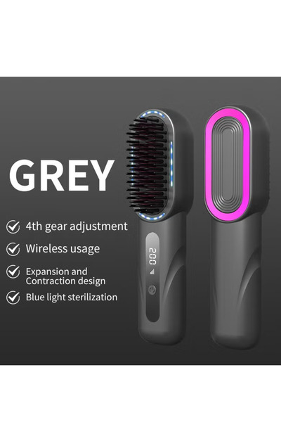 AirYoung Wireless Hair Brush, Ceramic Coating Portable Hair Straightener Hot Comb Negative Ion Hair Comb for