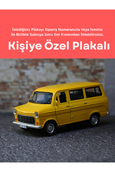 bebeym Ford Transit Metal Minibüs - Otosan Metal Oyuncak Araba - Işıklı ve Sesli Sarı