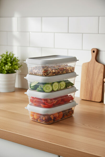 Bernardo Hide Plus 4'lü Saklama Kabı 700 ml Beyaz