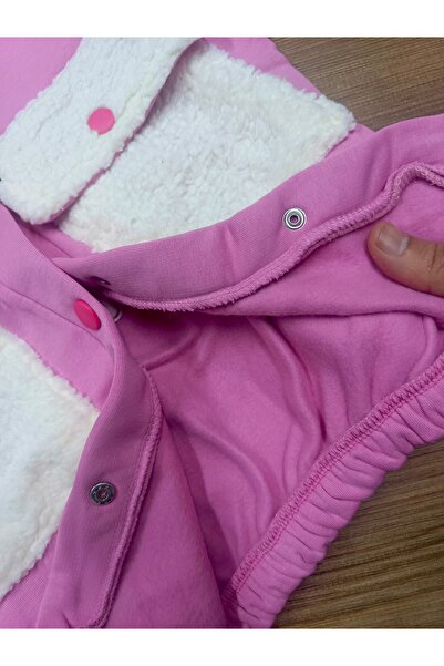 Uslukids Girl's Double Suit with Plush Collar and Pockets