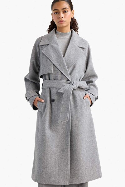 DeFacto Regular Fit Buttoned Cashmere Long Coat F1213Ax25Wn