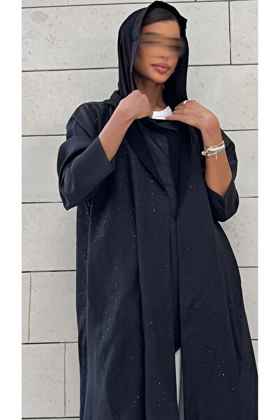 AYA عباية هندية من الكتان مع حشوة من الكتان الأسود عباية هندية من الكتان مع حشوة من الكتان الأسود