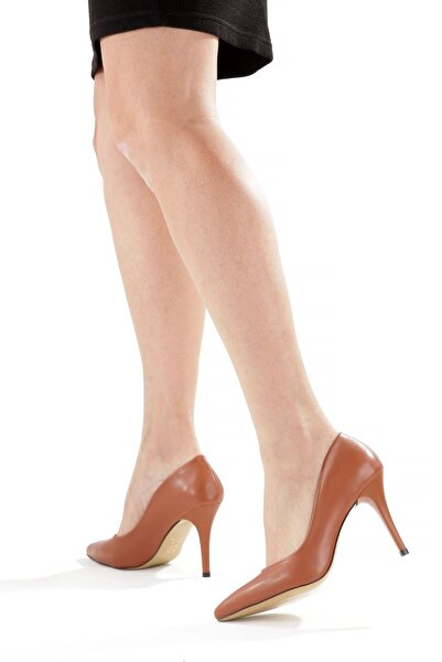 Y ESMA Stiletto Taba Cli̇t - Medium Size 9cm Thin Heel Women's Shoes New Season