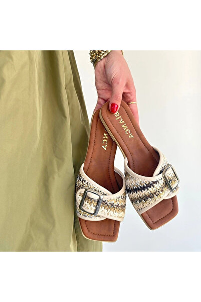 ALFA AKSESUAR 03 Revin Beige Skin Slippers