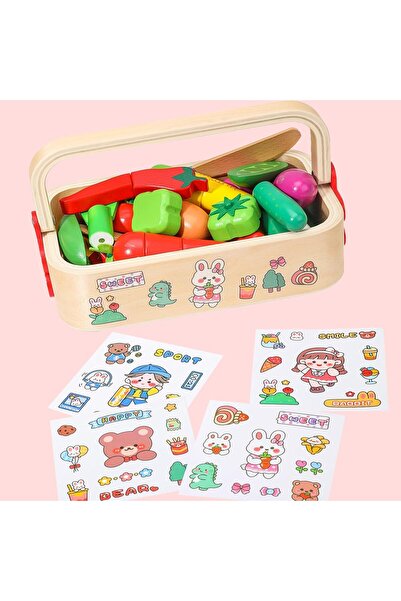 Picodino Magnetic wooden vegetable crate set