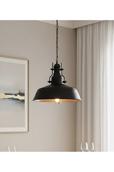 Retrolamp RTA107-111 Siyah Rengi Avize Tekli Telli Sarkıt Retro Sarkıt Endüstriyel Mutfak Salon Avize