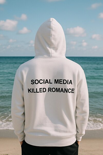 SVART WEAR Social Media Killed Romance Printed Printed Hoodie Hooded Sweatshirt Cotton Trendy Fancy