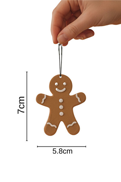 DecoVera 7cm Zencefil Kurabiye Adam 6 Adet Set Yılbaşı Ağacı Süsü Gingerbread Man Kapı, Şömine Yeni Yıl Süsü