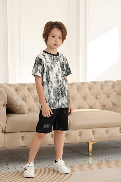 Alesaei-mondo tondo Boys' black classic shorts 4135