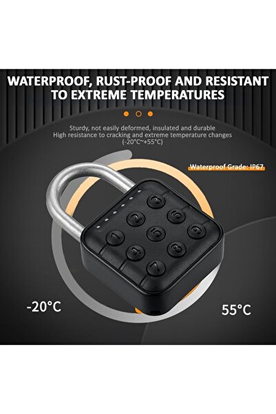 RUBIK Electronic Padlock, Digital Classic Lock, 6 Digit Combination Password