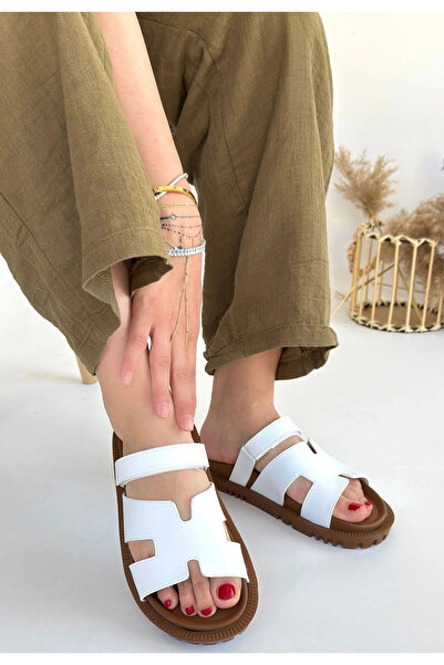 ALFA AKSESUAR 03 Kooni White Skin Slippers