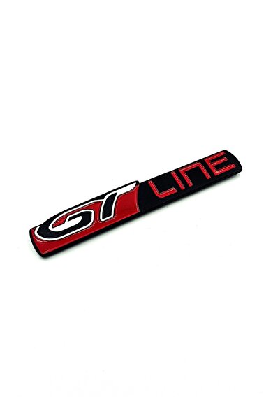 BsElektronik Peugeot Special Metal Red Black Design Gt Line Emblem Sticker