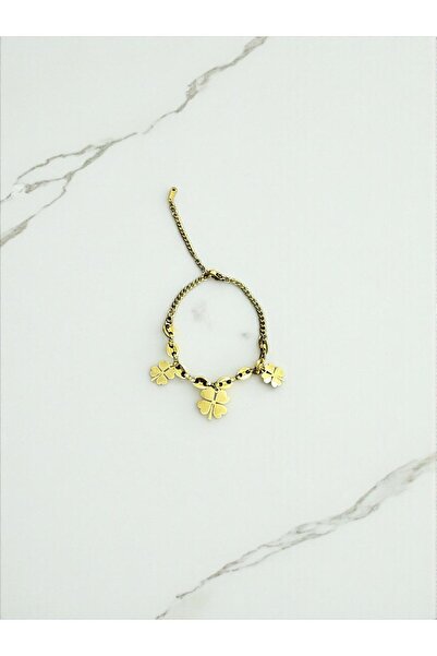 Store Gold Color Luck Clover Charm Bracelet