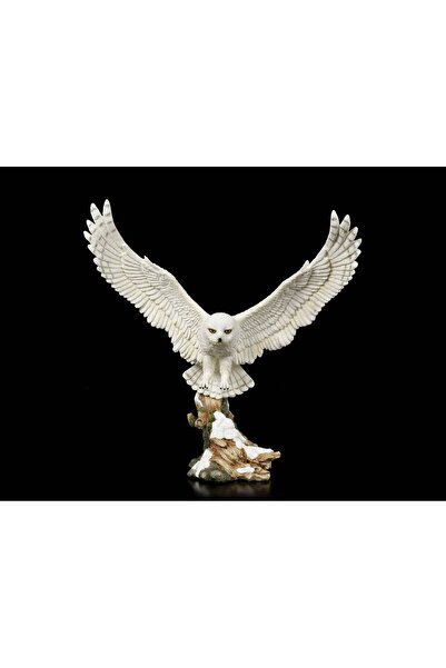 Veronese Dekoratif Beyaz Hedwig Baykuş Biblo Heykel