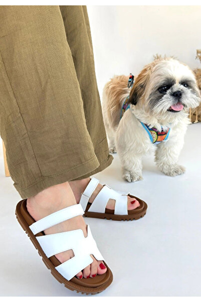 ALFA AKSESUAR 03 Kooni White Skin Slippers