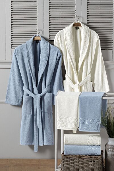 Fiesta Tekstil طقم رداء حمام إيليت مكون من 6 قطع